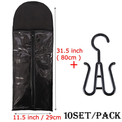 Wig Storage Bag Extra Long Hair Extension Storage Bag With Hanger For Wigs Hair Extensions Hairpiece Wig Bag With Wig Hanger