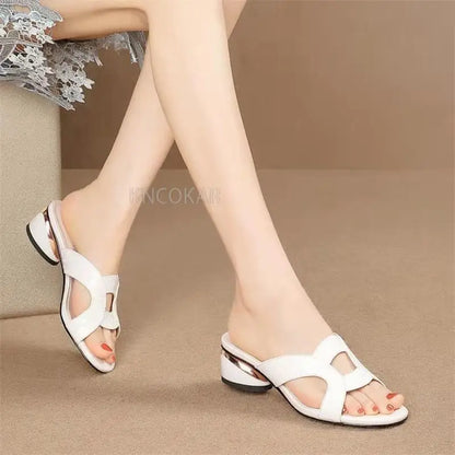 New Women's Slippers Women Shoes 2022 Summer Peep Toe Sandals Fashion Pumps Ladies Dress Wedding High Heels Shoes Female Slides