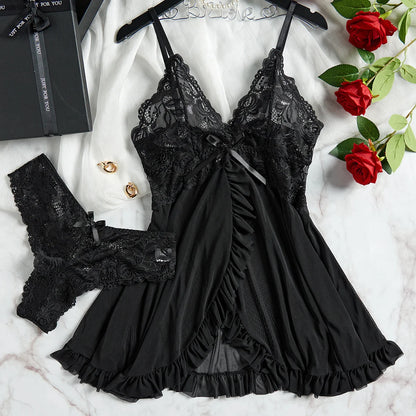 Women's Underwear Sexy Lingerie Set Erotic Bra Nightdress Sexy Lace Sleepwear Solid Slim Soft Dresses Erotic Sleepwear & Dresses