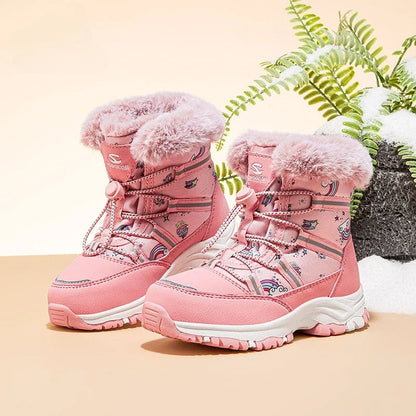 Children Casual Shoes Kids Outdoor Footwear Padded Boot Waterproof Girls & Boys Non-slip Paw Warm Fur Snow Boots Winter Sneakers