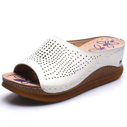 Summer Women Sandals New Fashion Open Toe Retro Breathable Womens Sandals Wedge Slip On Female Women Orthopedic Sandal Footwear