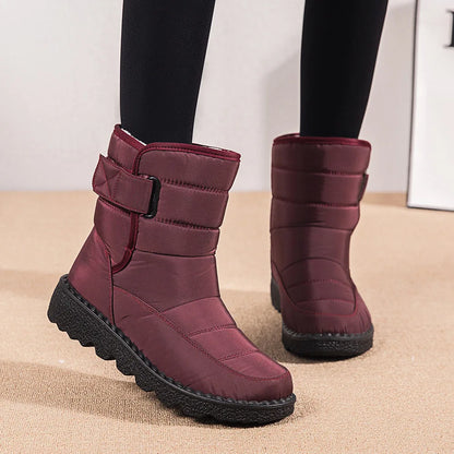 2025 Women's Snow Boots Women Winter Shoes Keep Warm Plush Fashion Ladies Outdoor Non-slip Waterproof Mid Calf Boots Femme