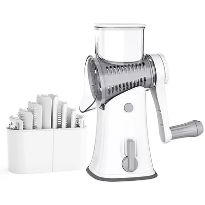Rotary Cheese Grater Shredder Multifunction 5 in 1 Kitchen Manual Speed Round Mandolin Food Slicer Vegetable Shooter YY117