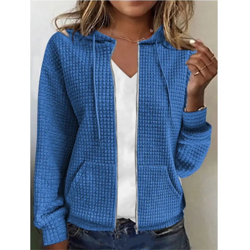 Women's Coats Zipper Hooded Cardigan Long Sleeve Sweater Jacket for Women