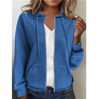 Women's Coats Zipper Hooded Cardigan Long Sleeve Sweater Jacket for Women