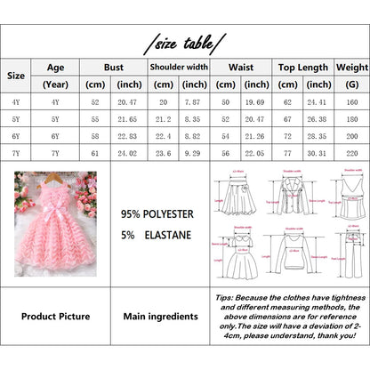 Kids Girl Pink Dress Elegant Short Sleeve Floral Toddler Girls Summer Dresses Cute Fashion Sweet Children Dress 3 4 5 6 7 Yrs