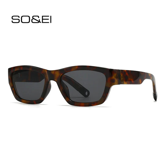 SO&EI Ins Popular Fashion Square Men Sunglasses Women Gradient Shades UV400