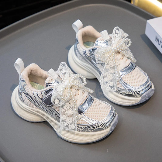Children Sports Shoes 2025 New Autumn Winter Boys White Shoes Girls Breathable Mesh Casual Soft Sole Sneakers Kids Running Shoes