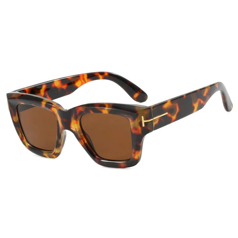 Fashion Square Sunglasses2025 Women Brand T-Shaped Large Frame Sun Glasses Trendy Hip Hop Eyewear Shadow for Female Eyeglasses