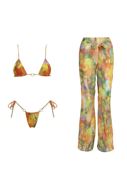 Sexy Print Pants Bathers Bathing Swimming Suit Push UP Bikini Set New Fashion Bikini Set Women Bathing Suit Beachwear 3 Pieces