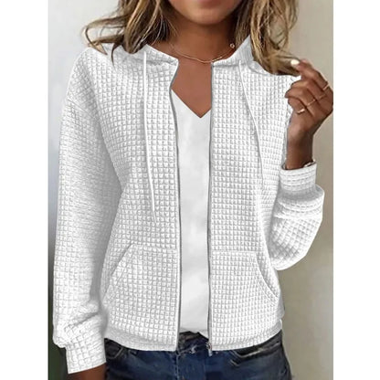 Women's Coats Zipper Hooded Cardigan Long Sleeve Sweater Jacket for Women