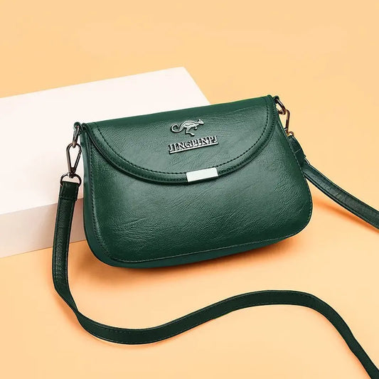 2024 New Fashionable Small Square Bag Middle Aged Mom and Grandma Shoulder Handbag Women Crossbody Soft Leather Texture Bag