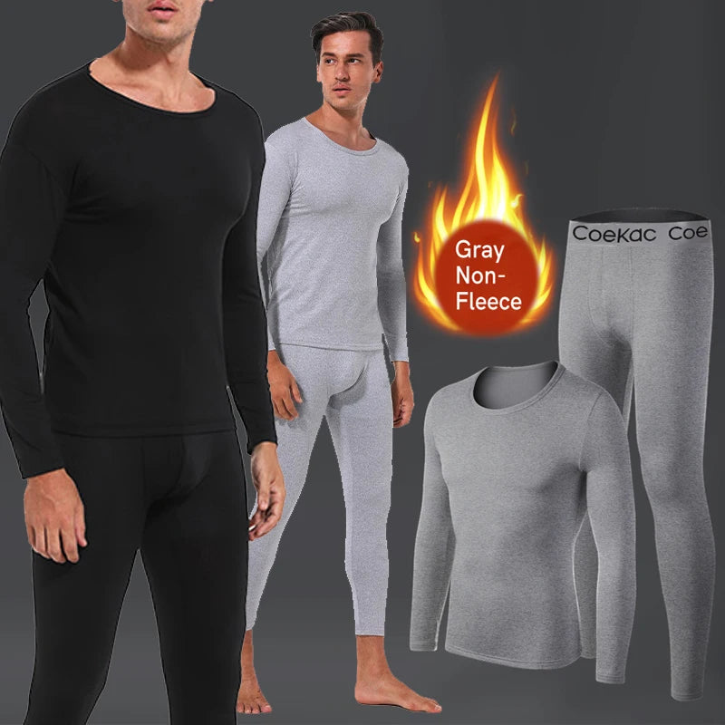 Thermal Underwear for Men Long Johns Sport Base layer Fall/Winter Joker Long-sleeved Home Suit Sports Elastic Waist Pants New