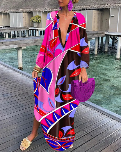 Summer Long Elegant Robe Dress 2023 Fashion Party Long Sleeve Dresses Women's Casual Sundress Vintage Dresses For Women Clothing
