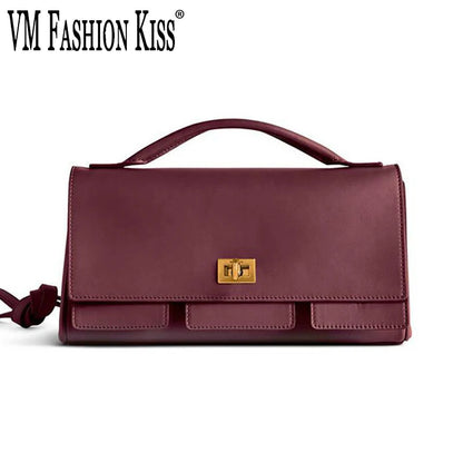2025 New Luxury Design Top-Handle Bag For Women Evening Handbag Long Purse Solid Color Pu Shoulder Bags Fashionable Outfits
