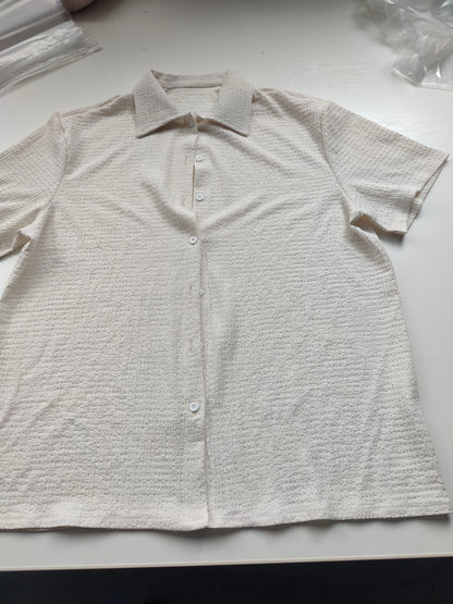 New Summer Men's Shirt - Short Sleeve Solid Color Relaxed Fit Casual Wear